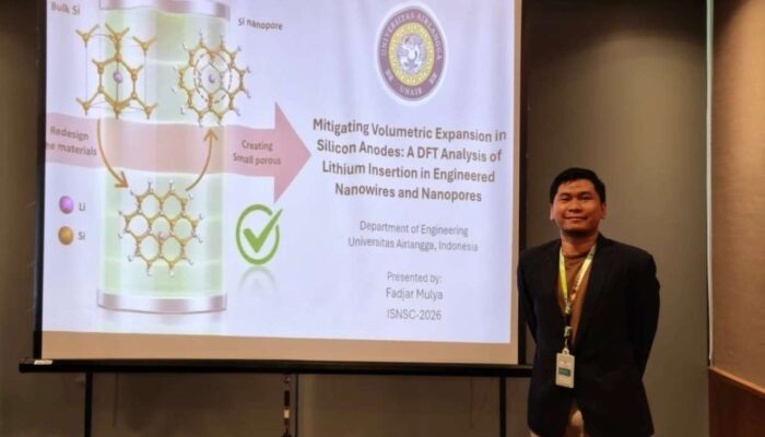 Dosen UNAIR Jadi Pembicara ISNSC 2026, Bahas Anoda Silikon untuk Baterai Lithium