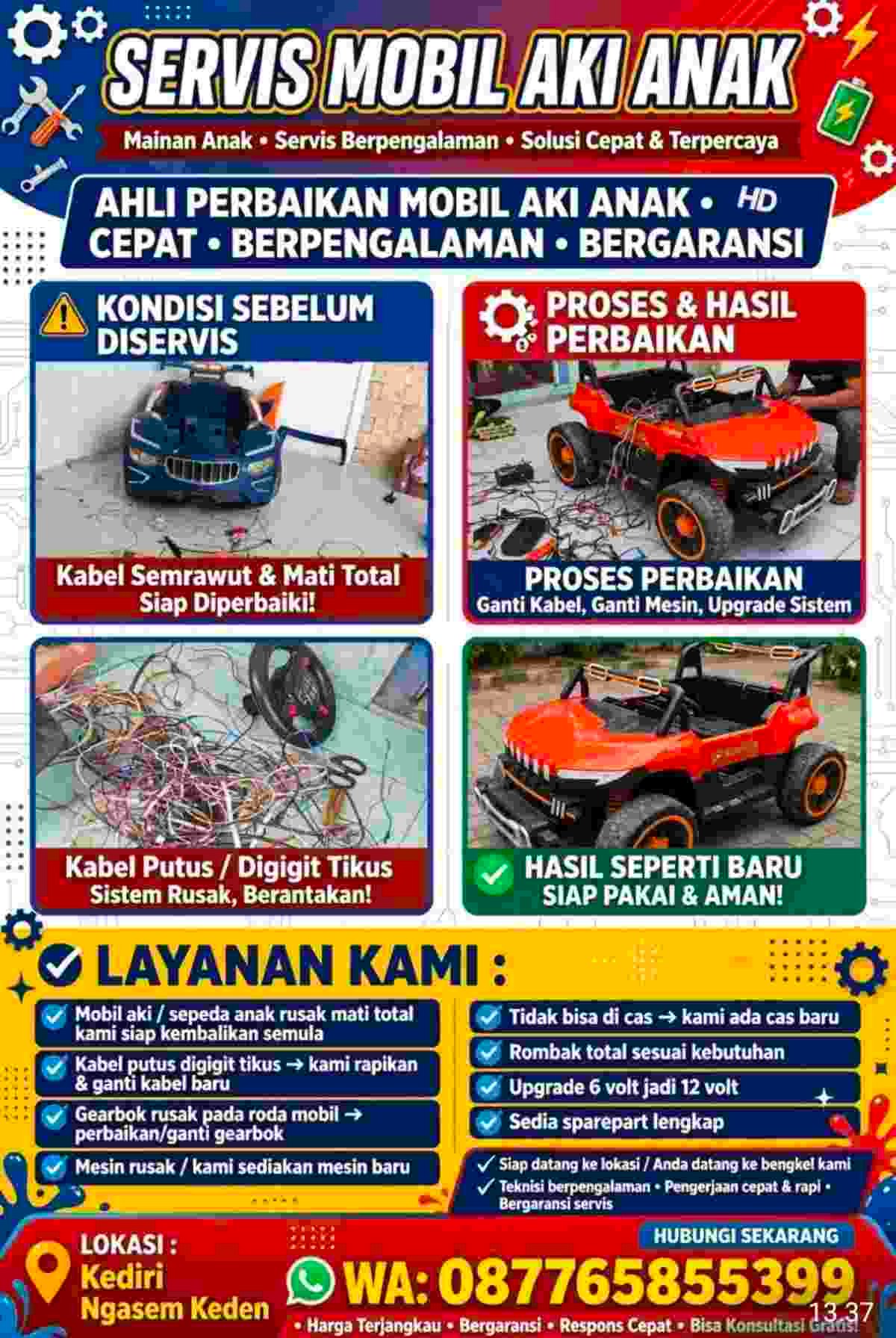Servis mobil mainan