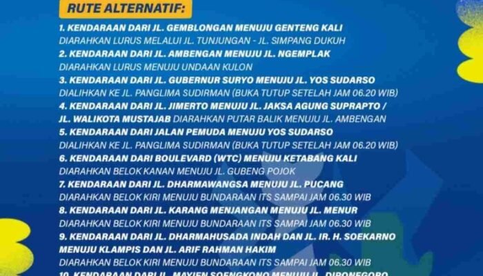 ISOPLUS Marathon 2026, Rekayasa Lalu Lintas Berlaku Mulai Tengah Malam
